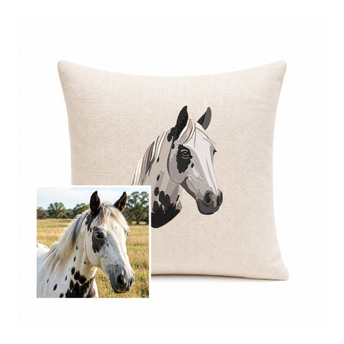 Almohadón Bordado con tu caballo