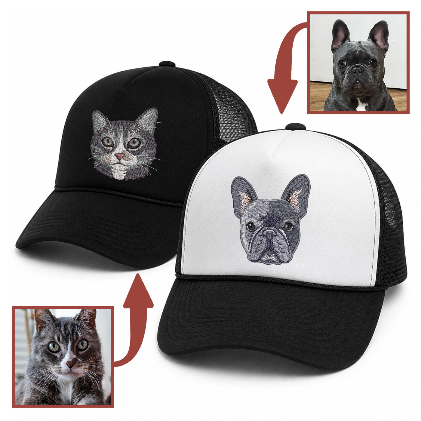 Gorra bordada personalizada con tu mascota