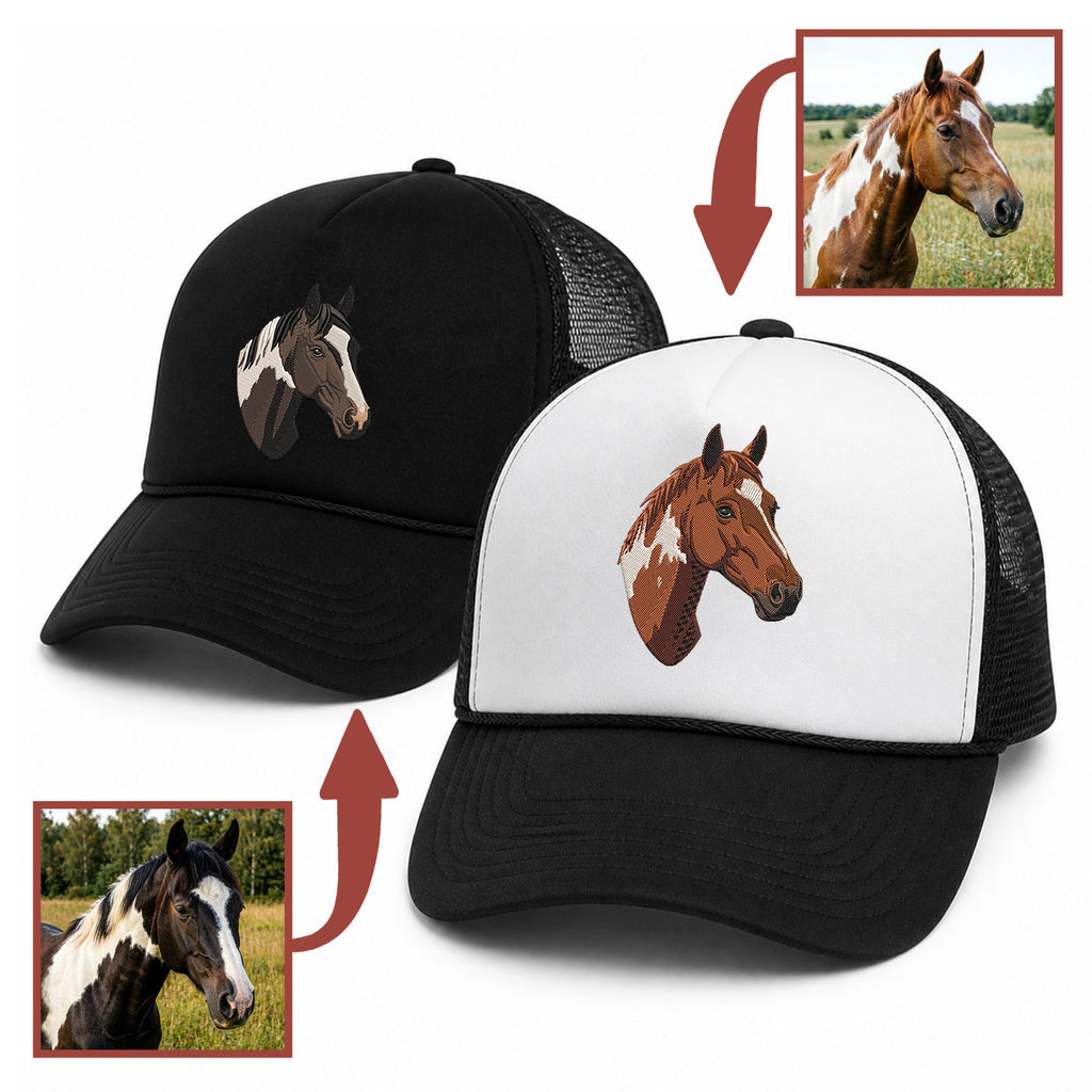 Gorra bordada con la imagen de tu caballo