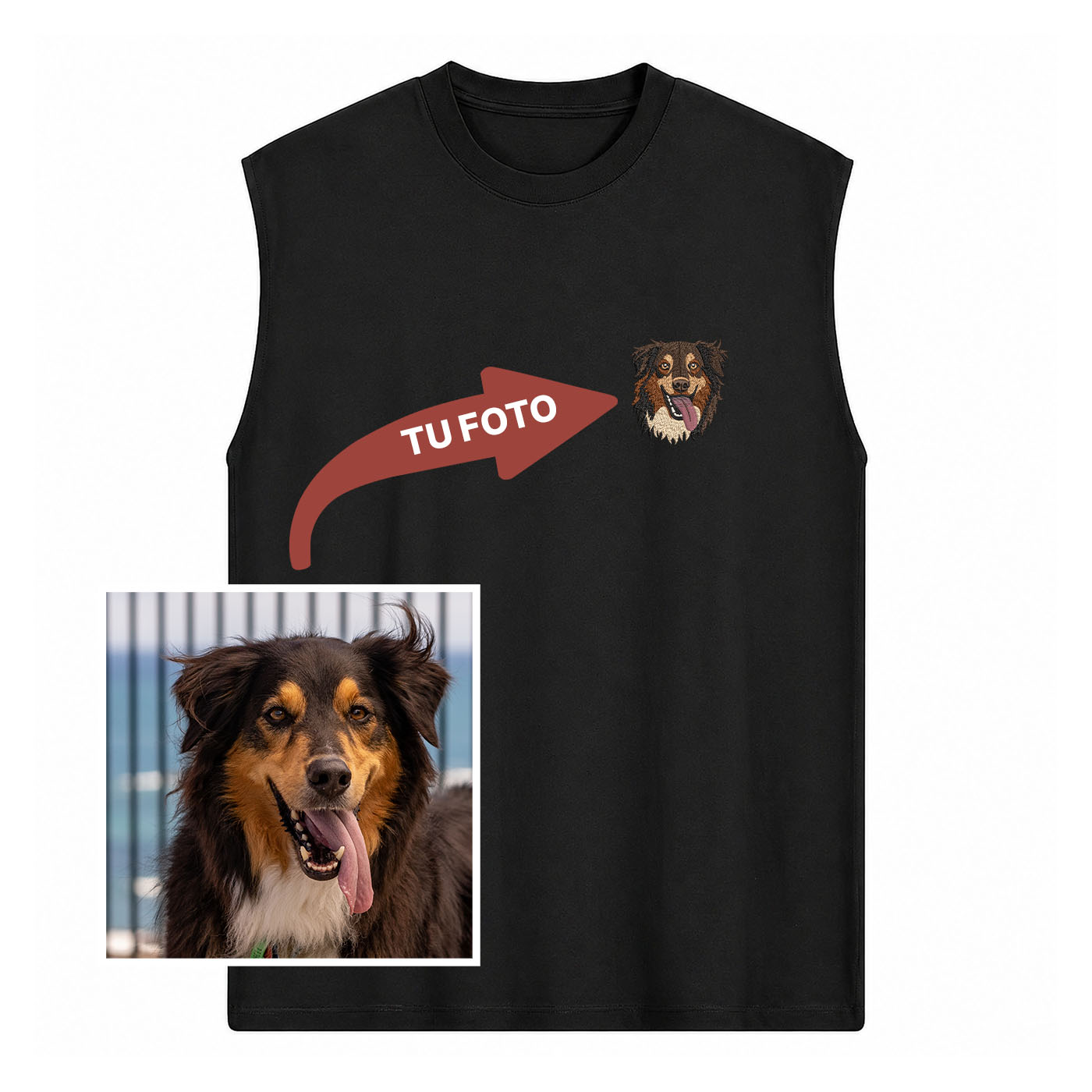 Musculosa bordada personalizada con tu caballo