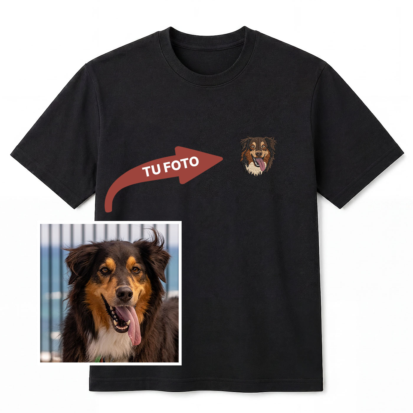 Remera bordada personalizada con tu Caballo