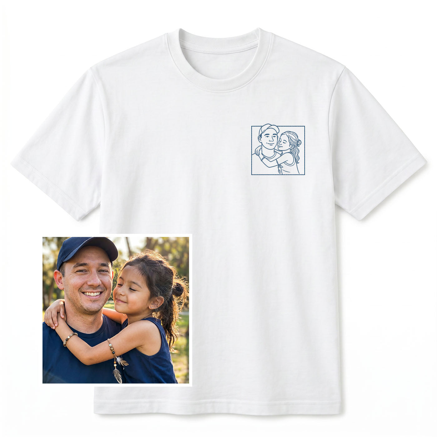 Remera Retrato Bordado Personalizado