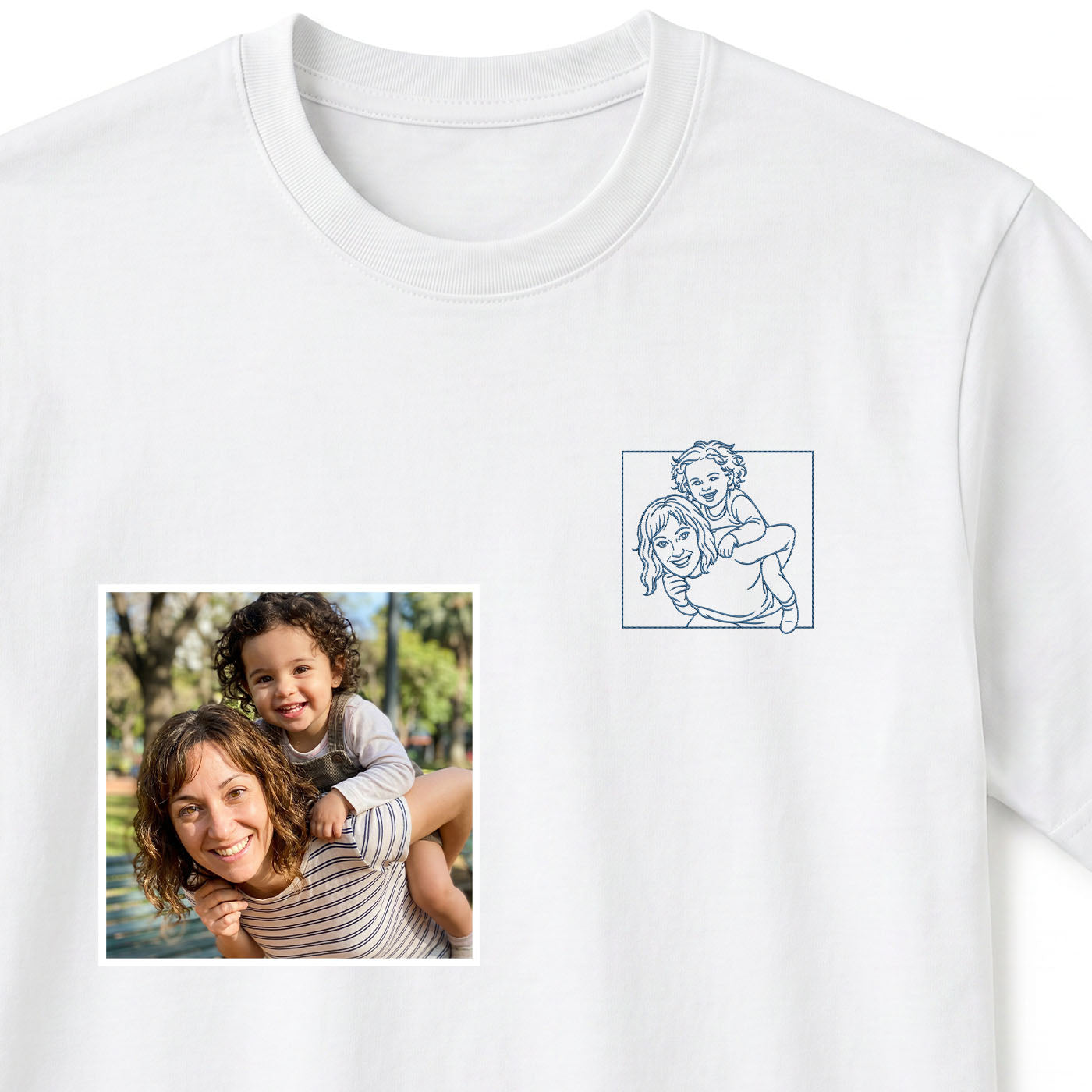Remera Retrato Bordado Personalizado